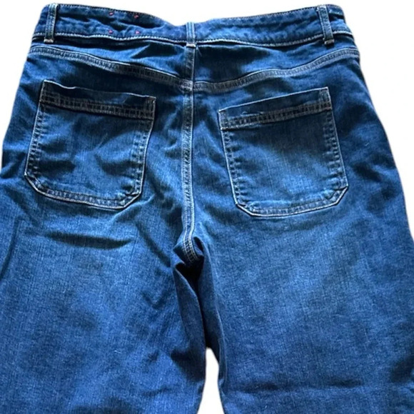 TALBOTS EUC WOMENS JEANS DENIM BLUE CROP PANTS BOTTOMS CASUAL FALL WINTER SZ 8 - Picture 4 of 5